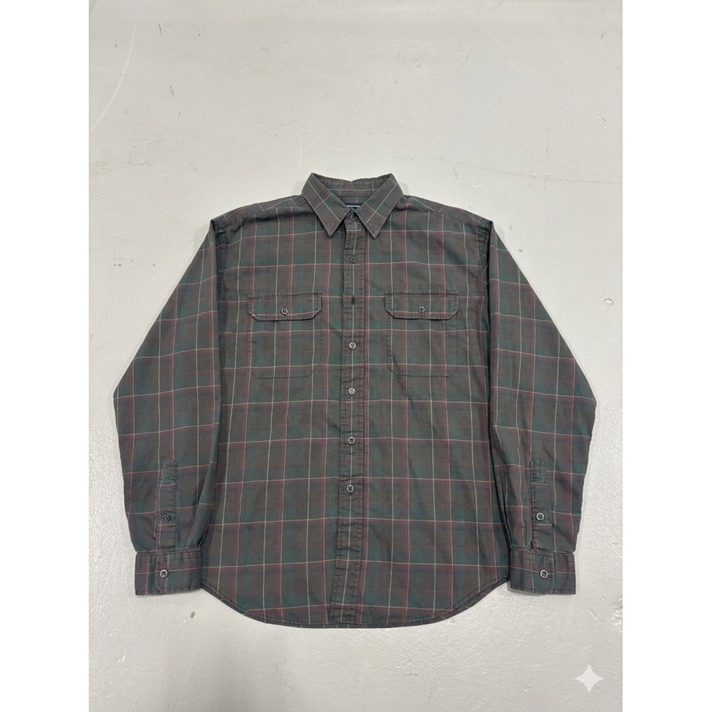 Polo Ralph Lauren GI Shirt Mens Large Green Plaid Cotton Button Down Long Sleeve